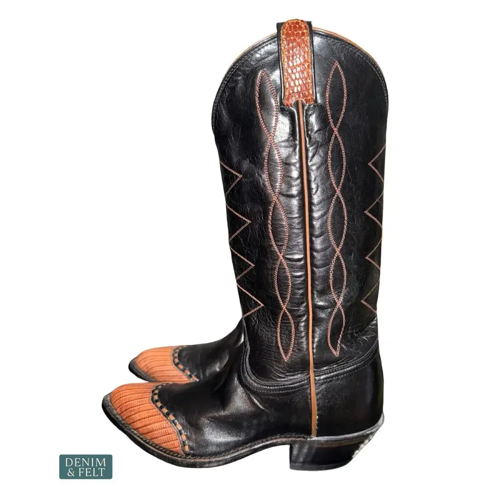 NEW Tony Lama Emilia Black Western Boot Snip Toe Leather‎ Cowgirl Cowboy Classic